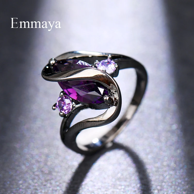 Женские кольца с фиолетовым кристаллом Emmaya свадебные украшения в стиле ретро