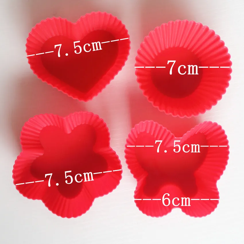 30pcs Silicone Mold Heart Cupcake Soap Cake Muffin Baking Nonstick and Heat Resistant Reusable Molds | Дом и сад