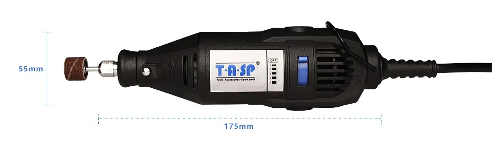 TASP 220 В 130 Вт Электрический мини-набор сверл, набор роторных инструментов, гравер с переменной скоростью с 140 аксессуарами и насадками
