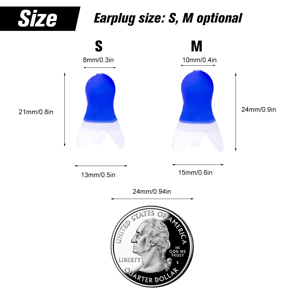 1 пара Водонепроницаемый Мягкие силиконовые вкладыши Вилки Шум шумоподавления