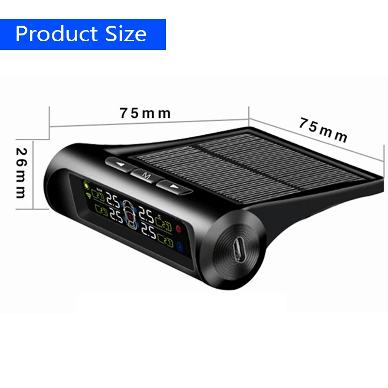Солнечная зарядка детектор давления в шинах наружный автомобильный звуковой сигнал Система мониторинга