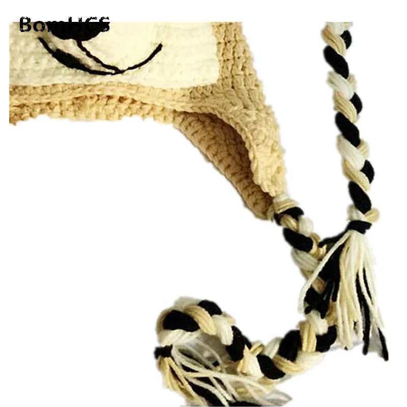 BomHCS модная Милая зимняя теплая вязаная крючком шапка для собак ручной работы