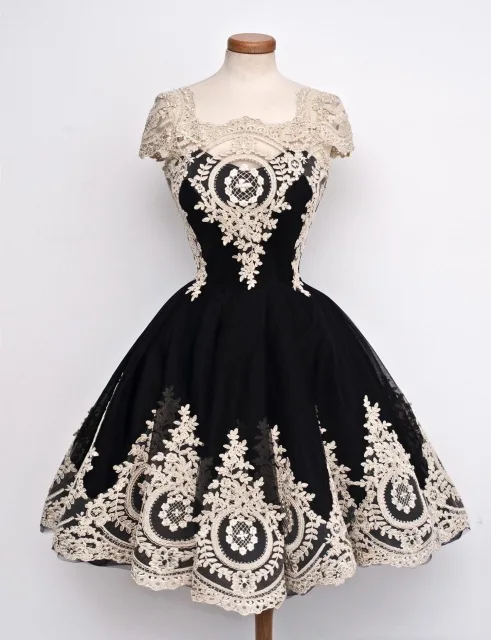 Коктейльное платье короткое для выпускного вечера с золотым кружевом реальные