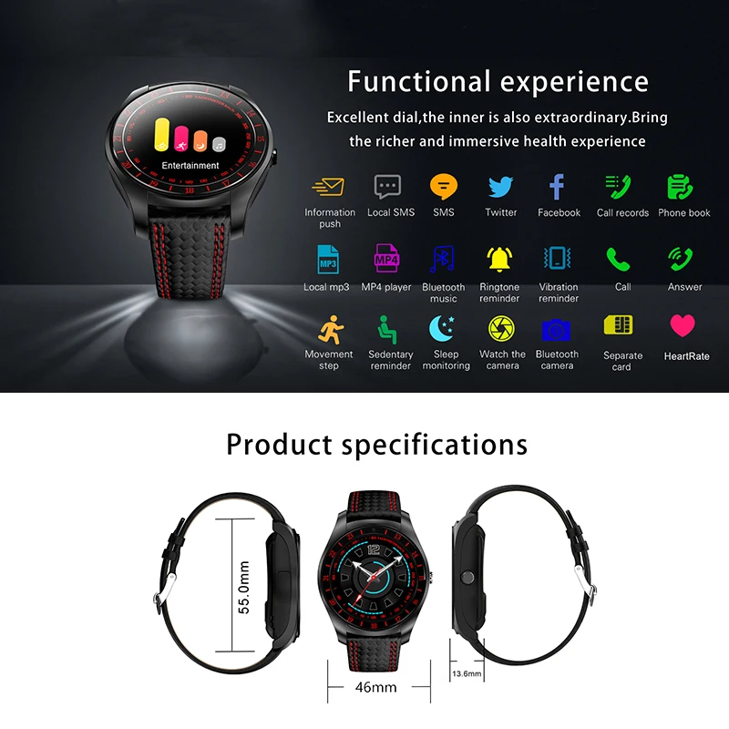 V10 Bluetooth умные часы мужские Взрослые спортивные Smartwatch водостойкие Android камера