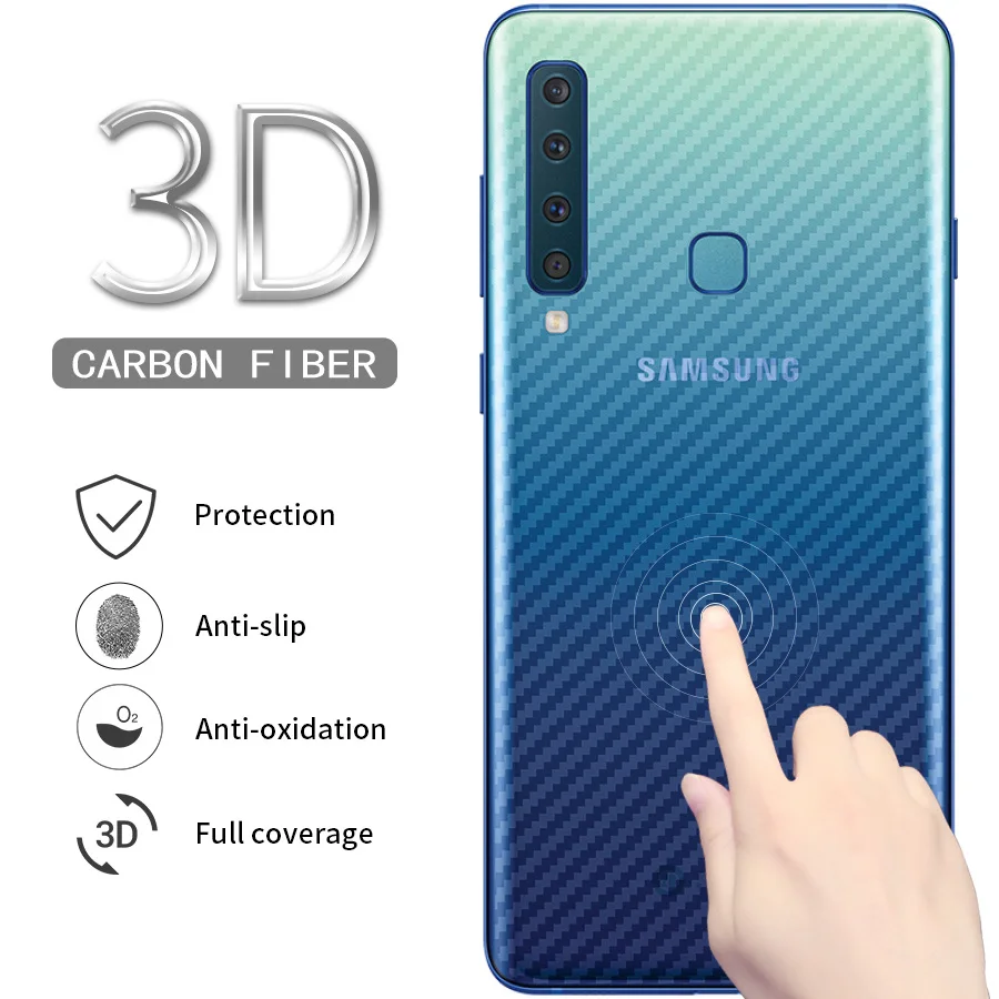 WOLFPSYCH 10 шт./лот 3D углеродного волокна задняя пленка для Samsung Galaxy A7 A9 A6 A8 плюс 2018 A8s A6s
