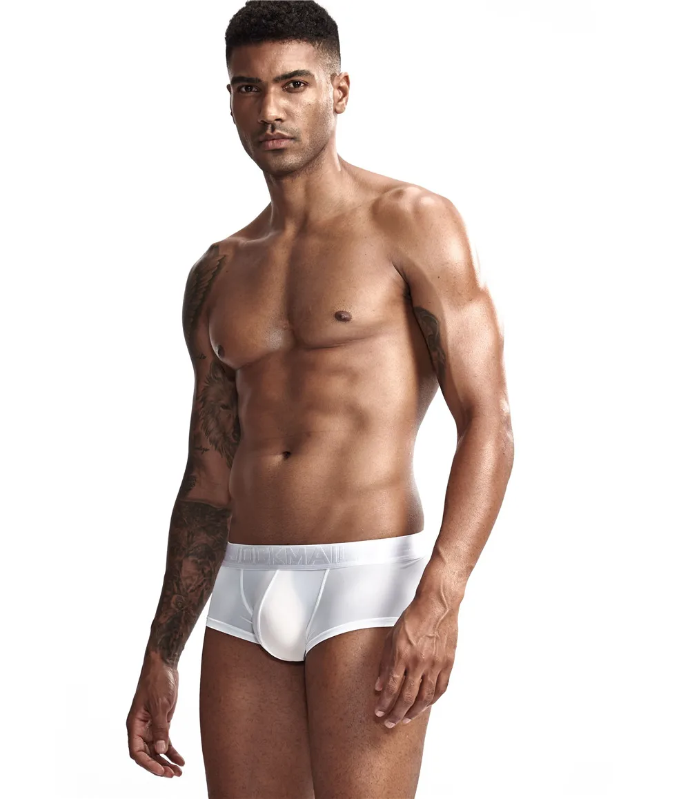 JOCKMAIL, ультра-тонкое сексуальное нижнее белье, мужские боксеры, одноцветные, выпуклые, мужские трусы, Короткие трусы, Слип, Homme Cueca, Гей Нижнее белье
