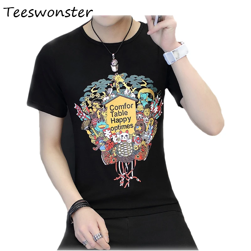 Мужские 2017 Мультяшном Стиле С Коротким Рукавом Футболки Сжатия Мужчины Футболку