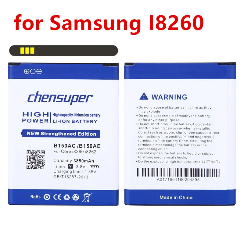 Chensuper Новинка 3850 мАч B150AC B150AE для Samsung Galaxy Core i8260 батарея i8262 g3502u g3502 g3508 g3509 M g3502U|battery
