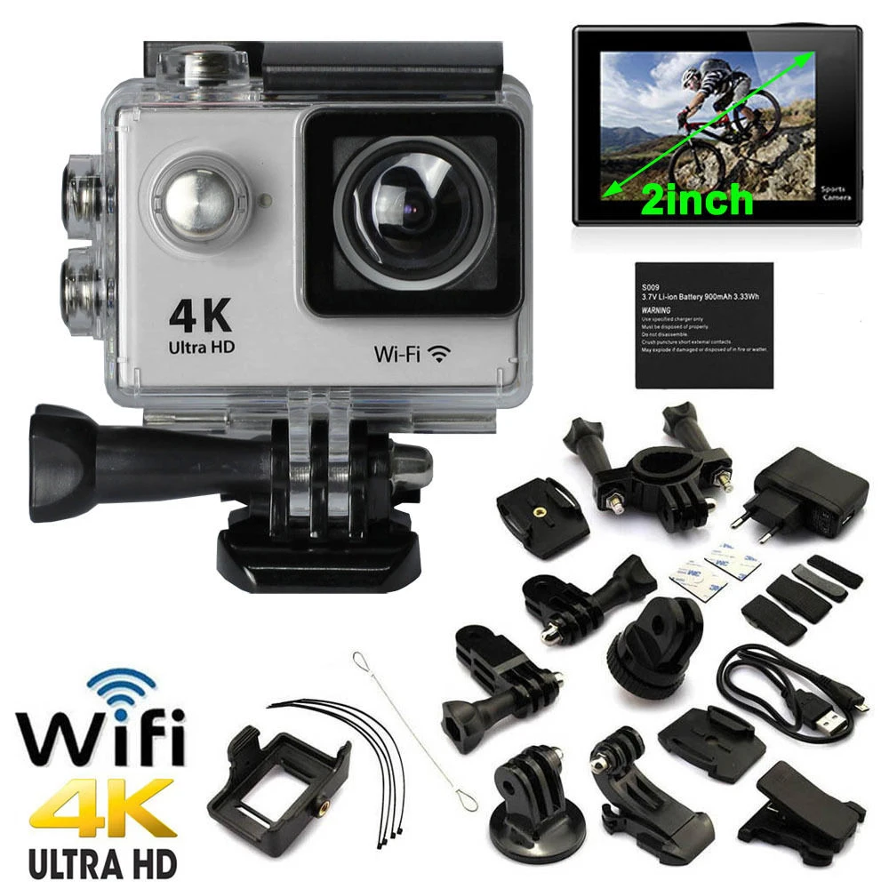 Спортивная Экшн камера 4K 1080P HD Водонепроницаемая мини Wi Fi видеокамера шлем Go pro