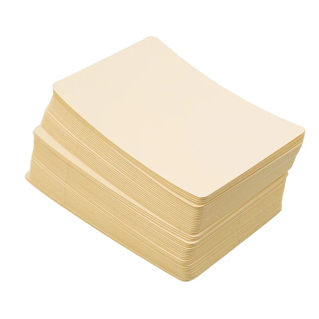 yellow 100 шт, пустые визитки из крафт-бумаги, сообщения, памятки, вечерние, подарки, спасибо, открытки, этикетки, закладки, Обучающие карты, 4 цвета - Цвет: yellow