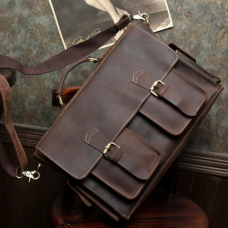 YISHEN/Винтажный Мужской портфель из натуральной воловьей кожи мужская сумка