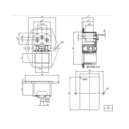 NEW 10A 250V Inlet Module Plug Fuse Switch Male Power Socket 3 Pin IEC320 C14 | Electrical Sockets