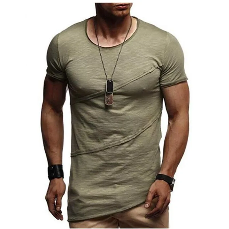 Мужская повседневная плиссированная футболка с коротким рукавом Jogger Однотонная