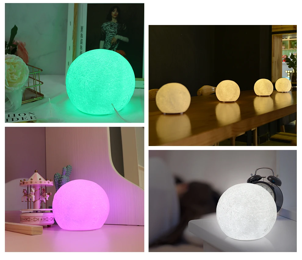 Moon shape WiFi умный стол, лампа, совместимая с Alexa, голосовое управление, ручной сенсорный светодиодный ночник, управление светом, светодиодный, бесплатное приложение
