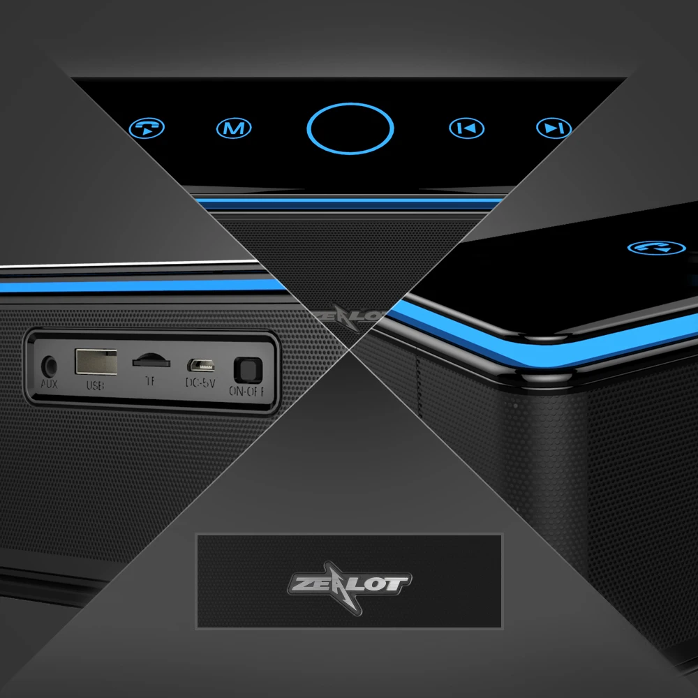 26 Вт Мощный Altavoz Bluetooth динамик с сенсорным управлением 4ch Caixa de Som Superbass Саундбар портативный динамик AUX TF вход Powerbank