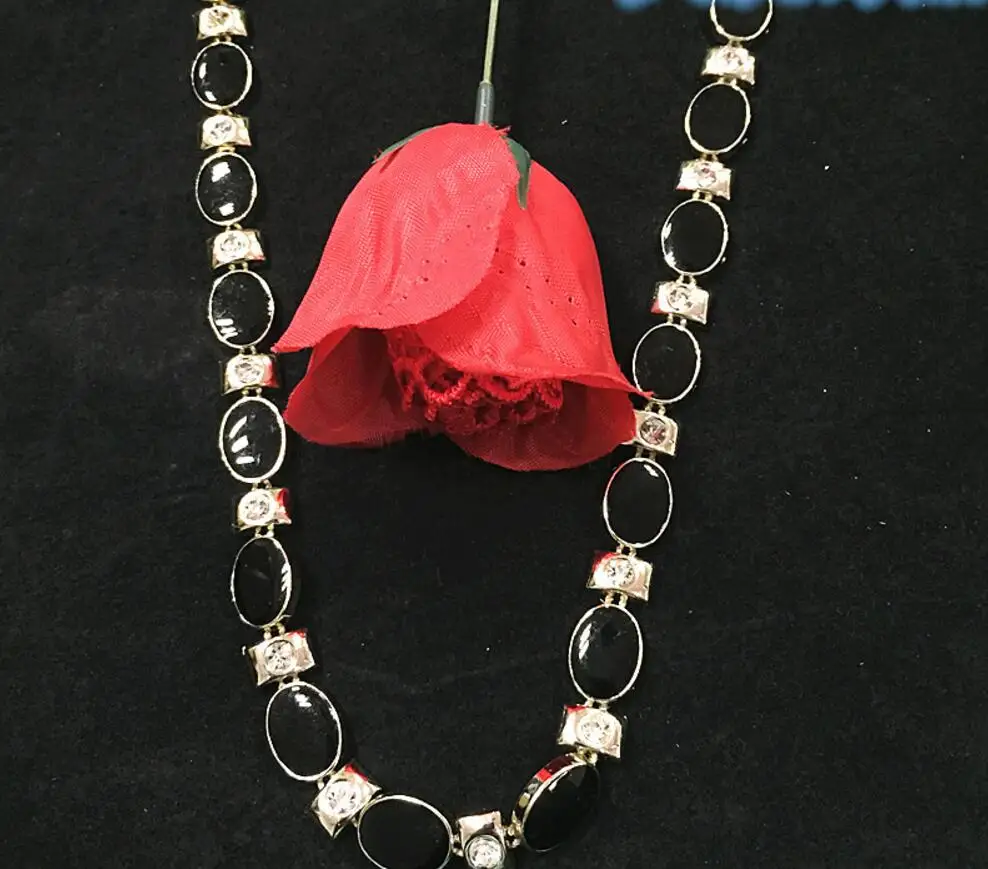 10 ярдов черный овальный ABS жемчуг горный хрусталь бусины с УФ покрытием цепь