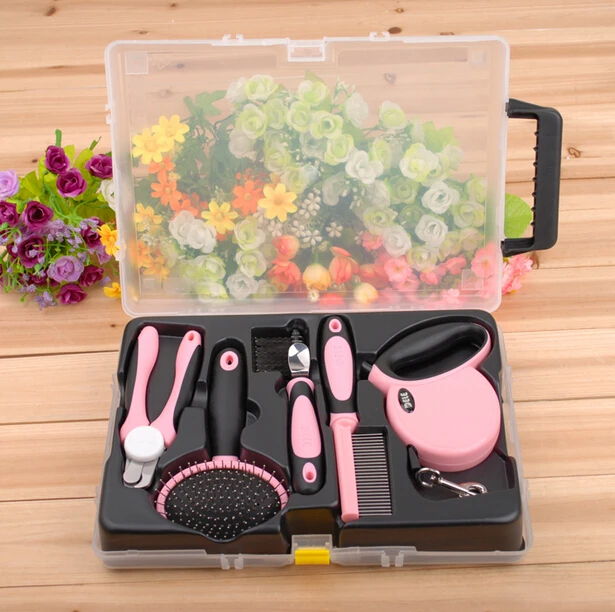 5 в 1 оптом розовый/синий товары для домашних животных набор ухода за шерстью