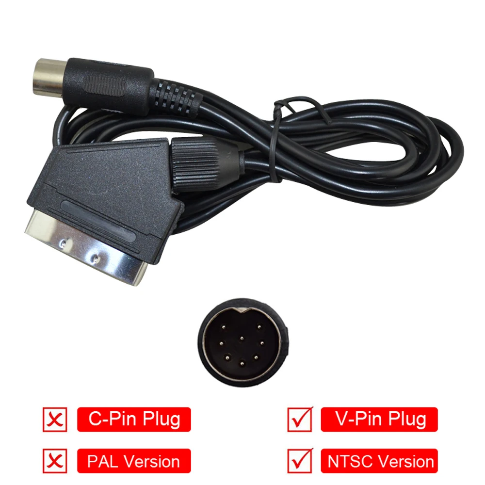 2 шт. высококачественный v контактный кабель для NTSC US Scart аудио видео AV SEGA Mega Drive