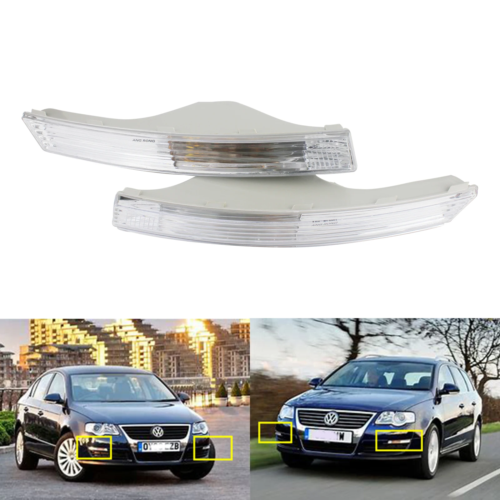 ANGRONG 2X индикатор поворота переднего бампера для VW Passat 3C B6 2005 2010|Сигнальная лампа| |