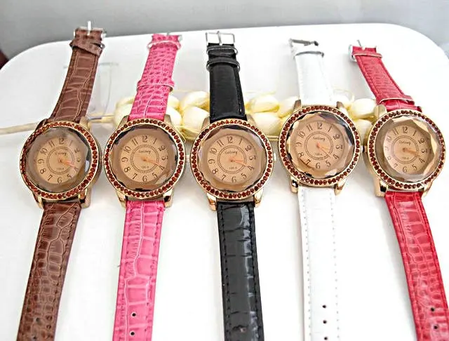 

Luxury Gogoey brand leather Watch women ladies crystal dress quartz wristwatch Relogio Feminino GO016