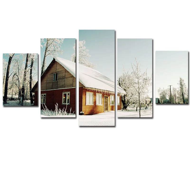5 шт. картина на стену снежный дом рисунок кантри шаль Картина холсте для