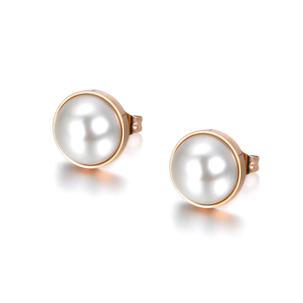 Женские серьги с искусственным жемчугом JeeMango модные серьги-гвоздики из