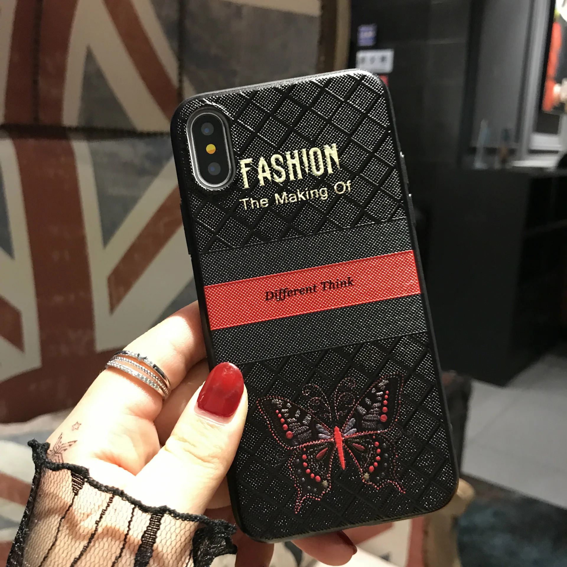 New 3D touch Butterfly bee case for iPhone X Luxury Fashion relief back cover Apple 7 8 6s 6 plus Shockproof protection | Мобильные