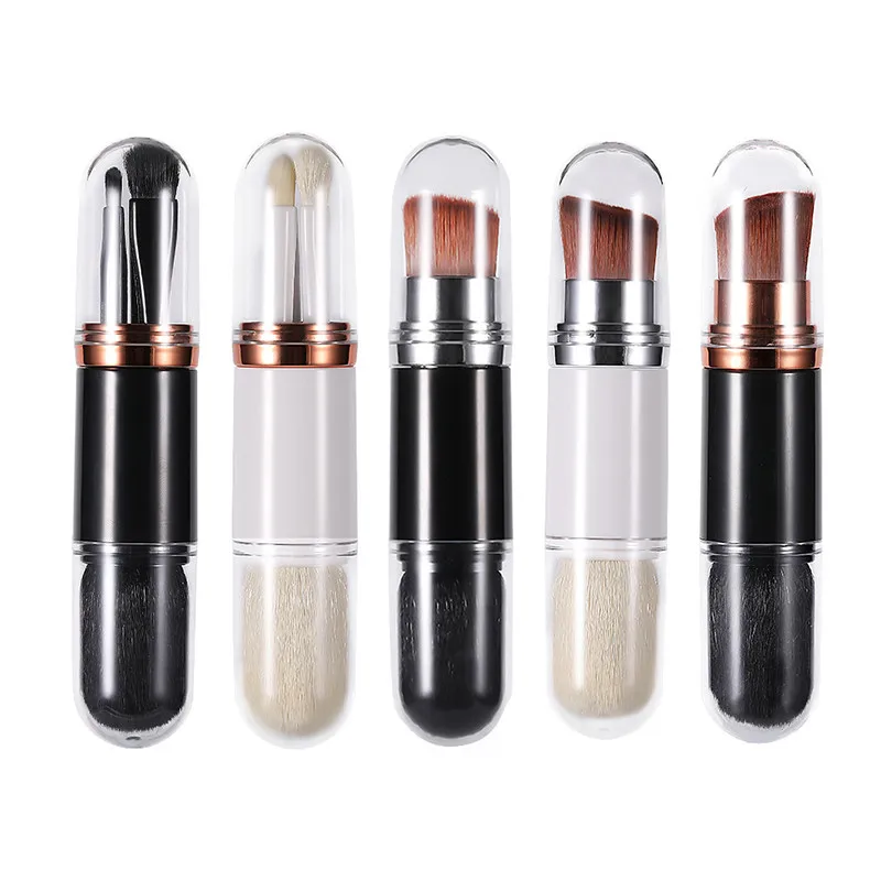 1pcs Double-headed Makeup Blush Lip Brush Eyeshadow Retractable Cosmetic Lipstick Gloss Make Up Brushes Cap Portable | Красота и