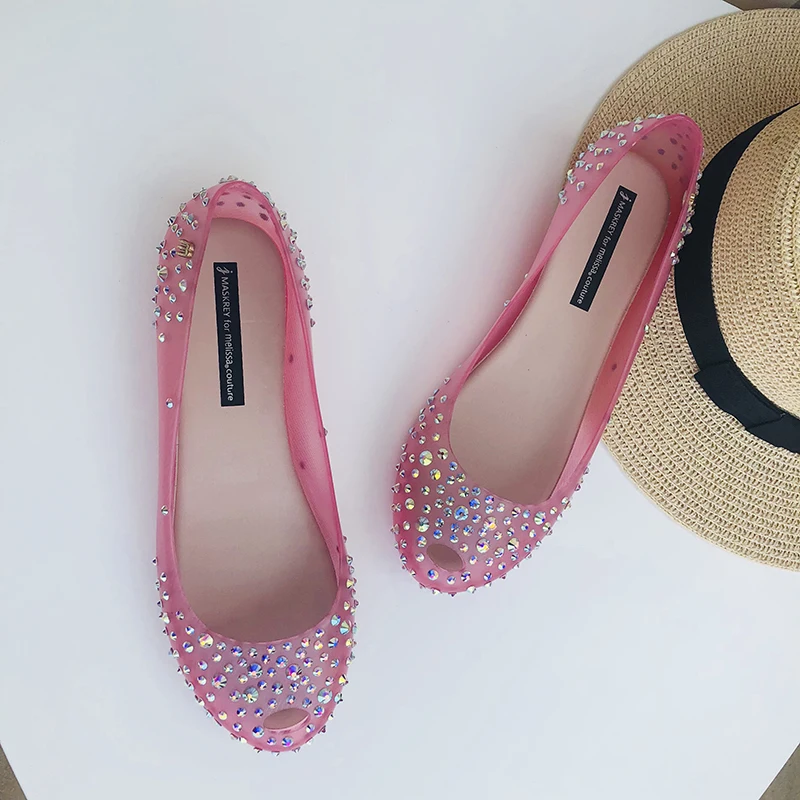 Женские сандалии без застежки Melissa разноцветные мягкие повседневные пляжные из