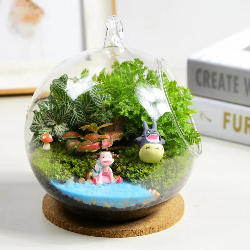 Free Shipping 8pcs/pack Diameter=12cm Middle Size Transparent Glass Terrarium Vase Home Decoration One Open Hanging Globe Prop images - 6