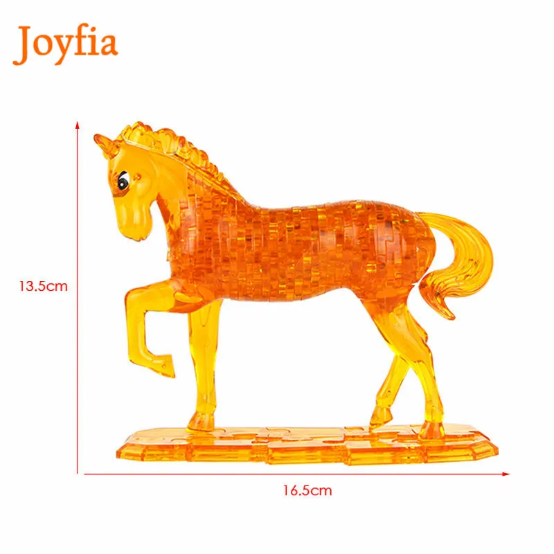 3D Кристалл Головоломка единорог лошадь игрушка DIY животное собранная модель