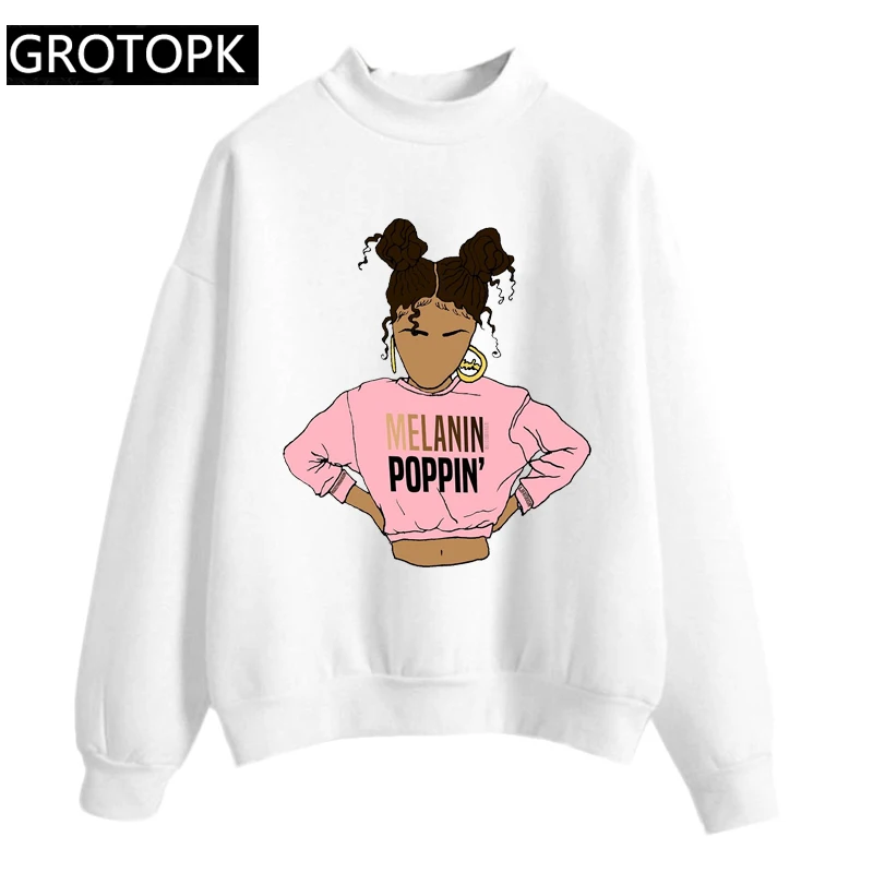 Толстовки с капюшоном Melanin Poppin толстовка принтом в стиле Харадзюку Модный