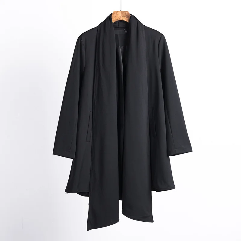 Hot New Men's fashion dj costume Hair Stylist Medium long term Slim young all-match coat singer costumes | Мужская одежда