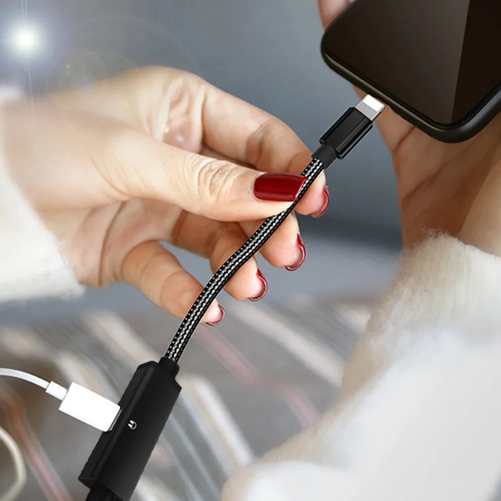 KISSCASE 2 в 1 аудио адаптер м прослушивание зарядное устройство конвертер для iPhone 7