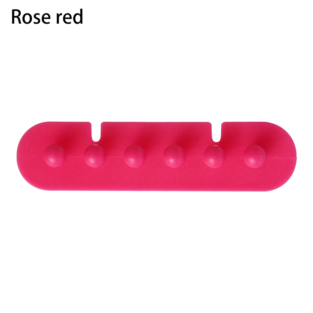 rose red 5 Слот Разъем Держатель протектор управление устройство Органайзер отделка рабочего стола штекер Силиконовый провода удержания зажимы шнур питания моталки - Цвет: rose red