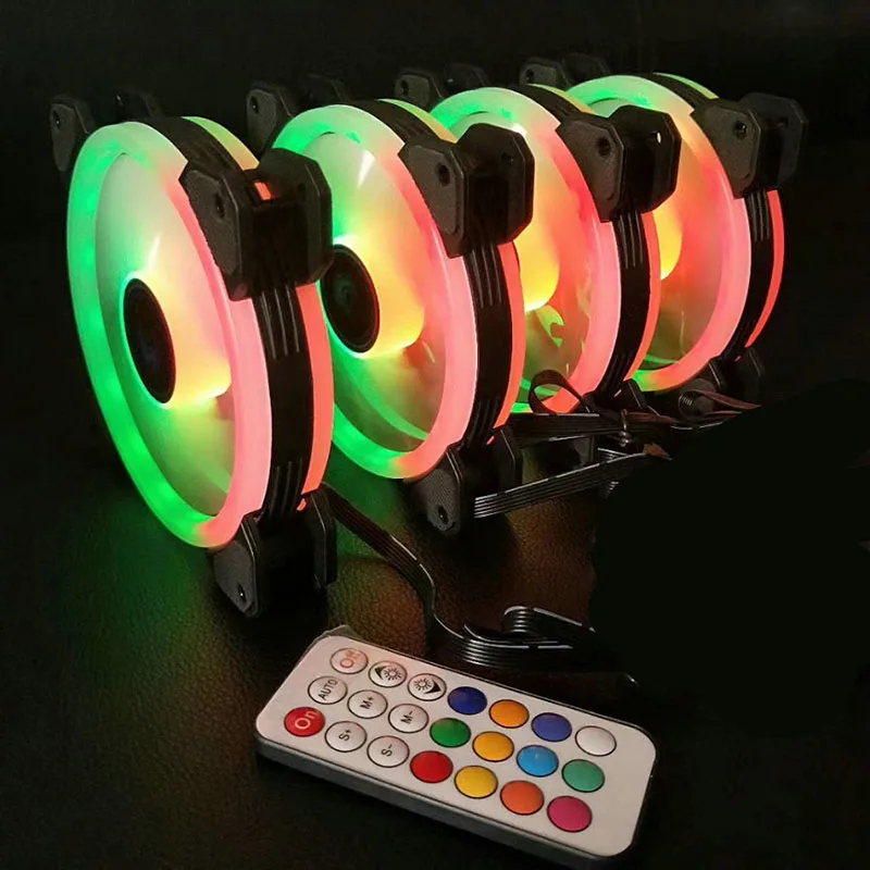 120 мм бесшумный двойной Aura RGB вентилятор охлаждения для ПК компьютера Тетрадь