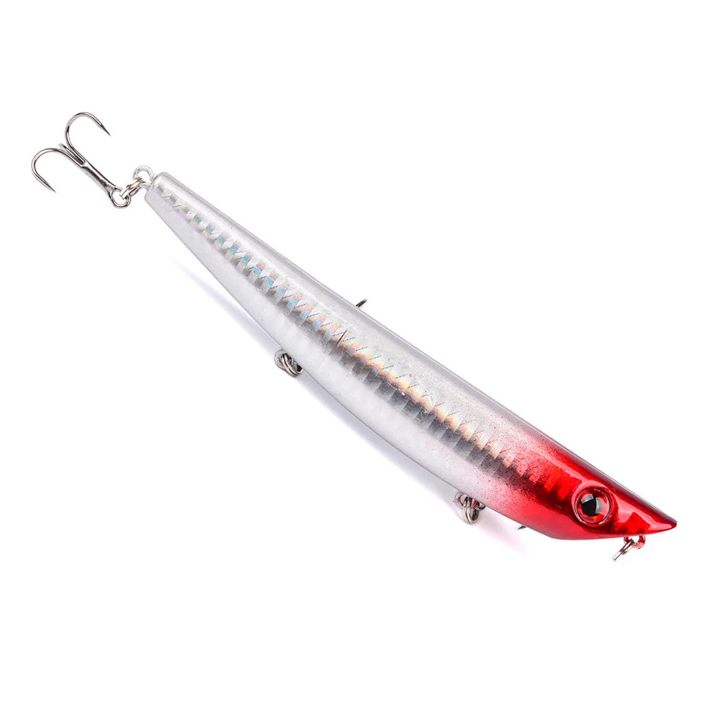 5PCS Topwater Fishing Pencil curving Minnow Fish Bass lure hook baits 12cm/17g enlarge