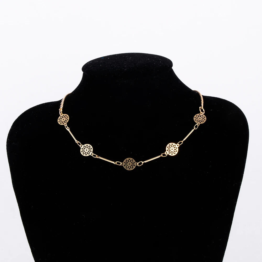 2018 Новое Колье чокер с бусинами наборы для женщин металлические полые ожерелье и