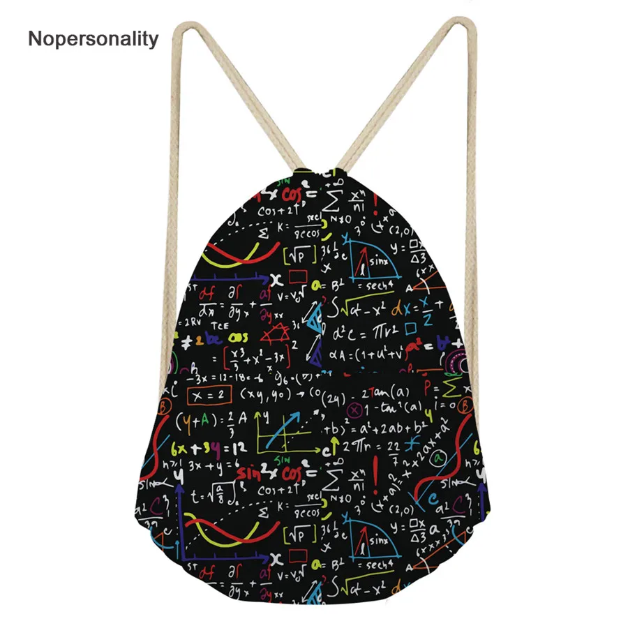 Женский рюкзак на шнурке Nopersonality с принтом математической формулы прочный