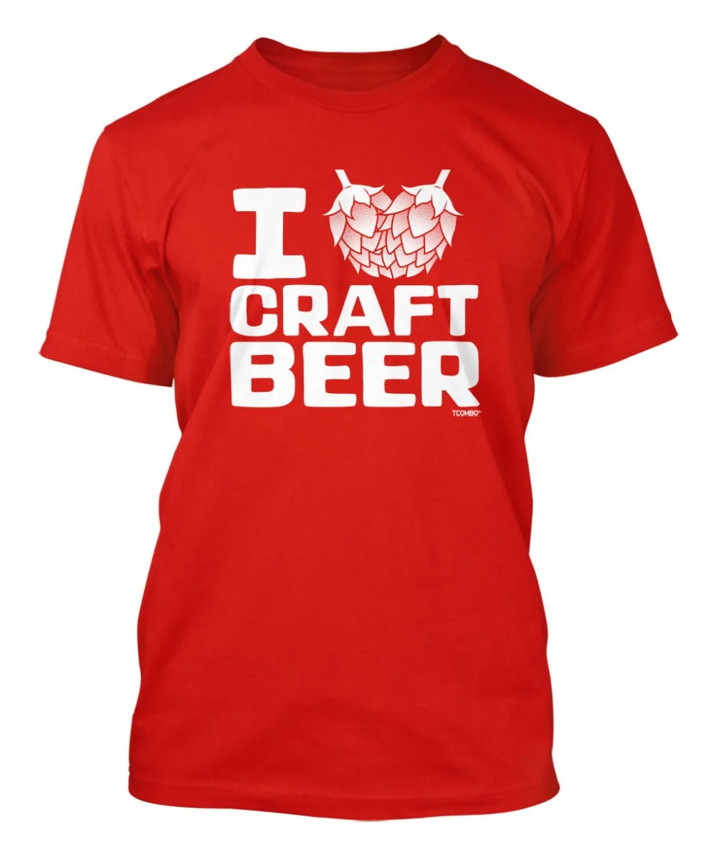 Мужская летняя футболка с вырезом лодочкой и надписью I Love Craft 2019|Мужские