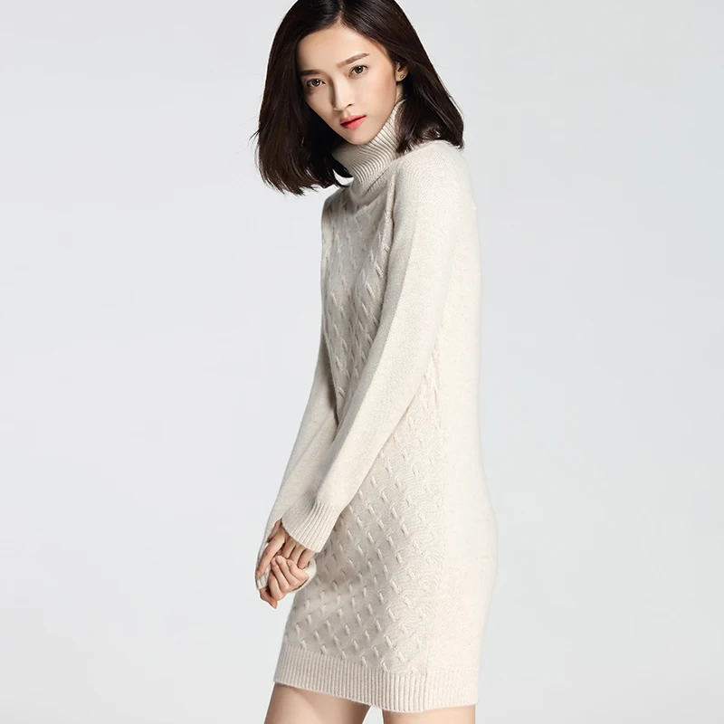 Новая мода для женщин толстый твист водолазка кашемировый пуловер вязаный