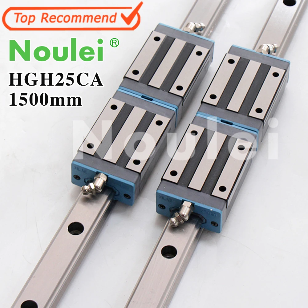 Noulei HGH25CA линейные направляющие блоки с 25 мм рельсами HG25 1500 для ЧПУ деталей набор