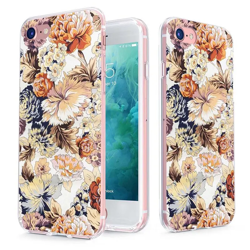 MLCRIYG мягкий телефон чехол для iPhone 6 S Plus 7 8 X TPU цветной цветок пиццы Бабочка узор Fundas