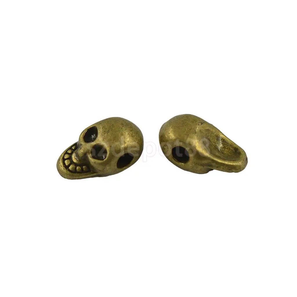 50pcs 3D Bronze Halloween Alloy Skull Necklace Earring Craft Connector Jewelry DIY Making Spacer Loose Beads | Украшения и