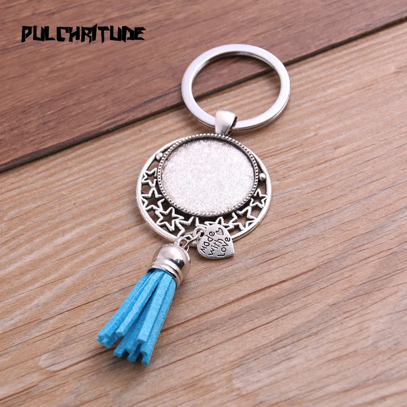PULCHRITUDE 1 шт. металлические 9 цветов кисточки брелоки цепи Filligree подходят круглый 25 мм серебряный Кабошон логотип кулон Diy Ювелирные изделия P6795