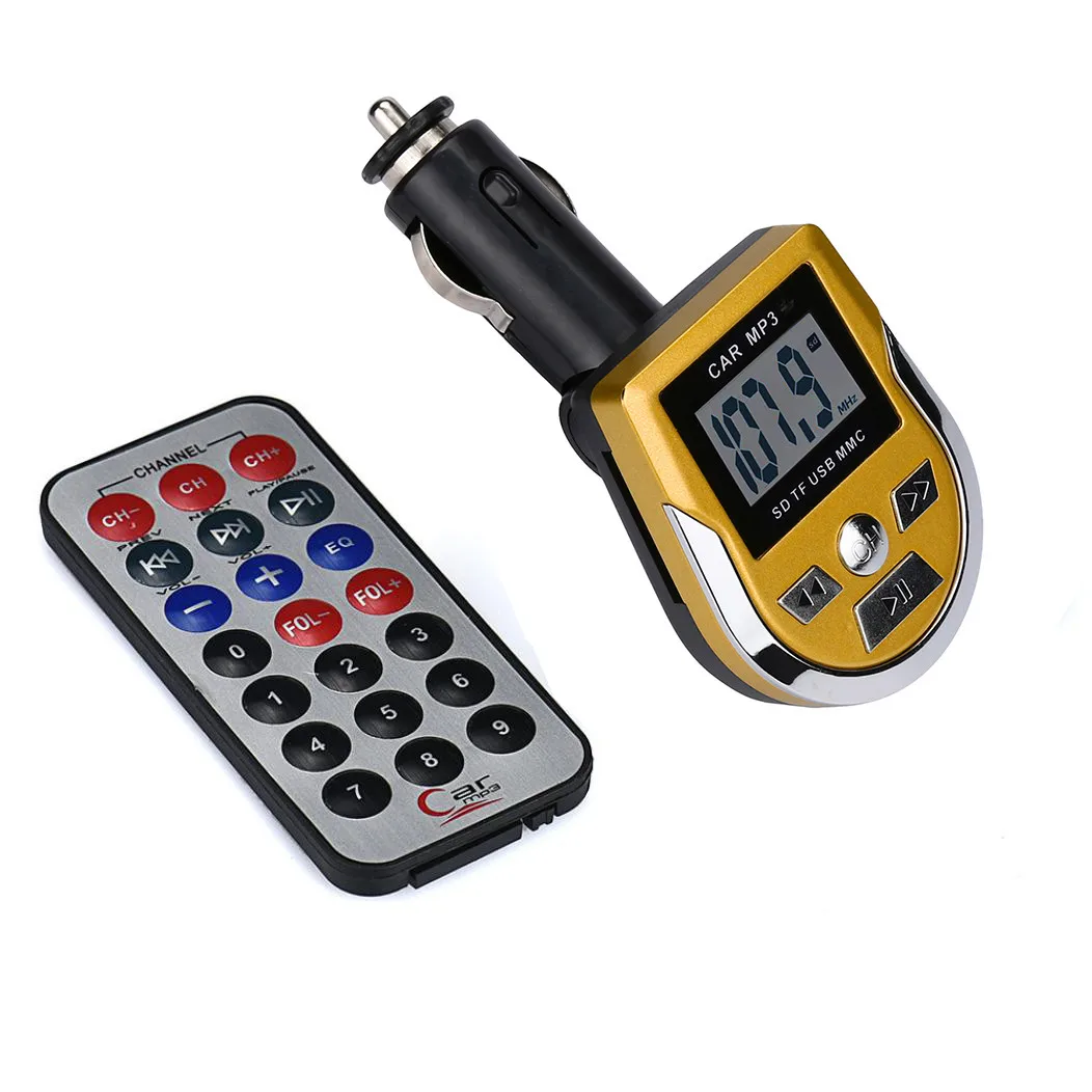 MP3 плеер mosunx беспроводной fm передатчик модулятор автомобильный комплект USB SD MMC ЖК