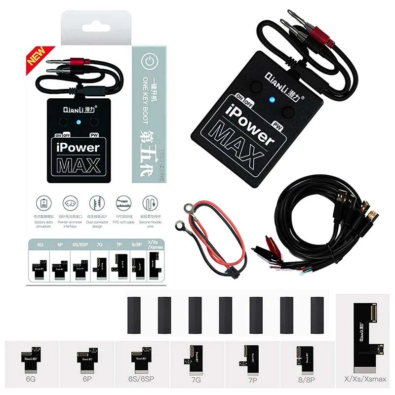iPower Max QianLi инструмент i power Max Профессиональный DC переключатель питания загрузки питания Тестовый Кабель для iPhone 6G/6 P/6 S/6SP/7G/7 P/8G/8 P/X/ XS/MAX/XR - Цвет: iPower Max