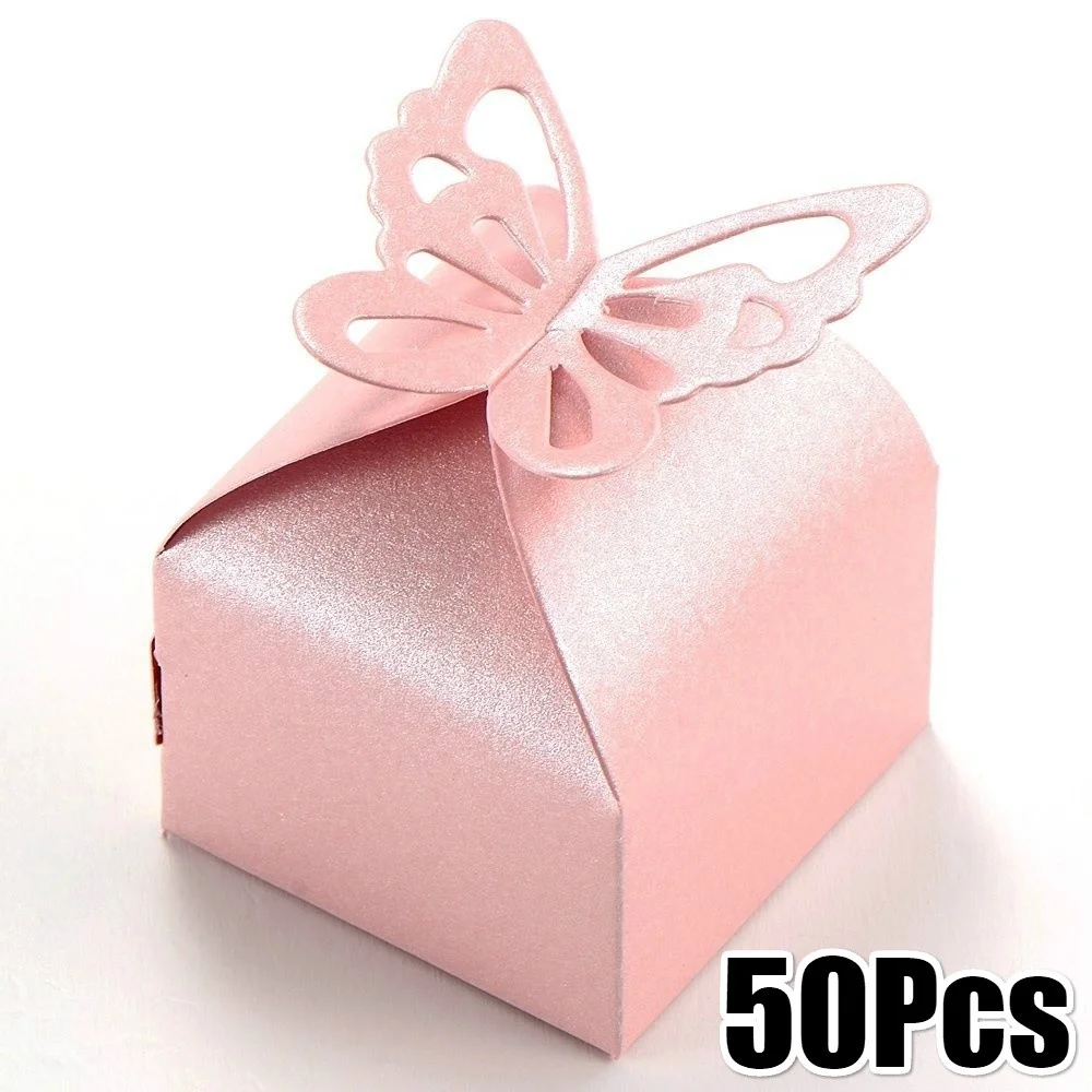 

50pcs Wedding Decoration Candy Box Wedding Party Baby Shower Favors Gifts Candy Boxes Gift Bag Candy Box