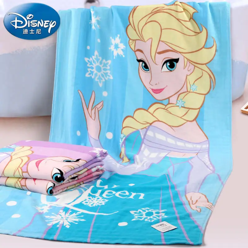 Синий Disney принцессы Эльзы queen Замороженные марли новорожденных и детская ванночка Полотенца хлопок детей пляжное Полотенца для женщин и девочек подарок для ребенка 70x140 см - Цвет: Синий