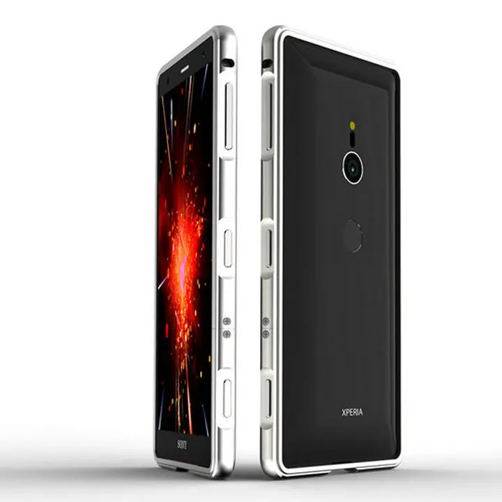 Серебристый Для sony Xperia XZ3 6,0 дюймов бампер Роскошный ультра тонкий алюминиевый металлический каркас для sony XZ3 телефон Funda защитный чехол - Цвет: Серебристый